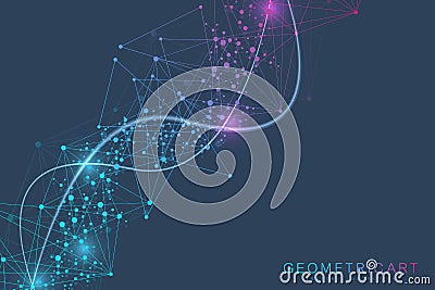 Big Data Visualization Background. Modern futuristic virtual abstract background. Science network pattern, connecting Vector Illustration