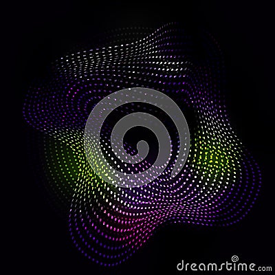 Big data visualization. Fractal element with lines and dots array. Big data connection complex. Data array visual Vector Illustration