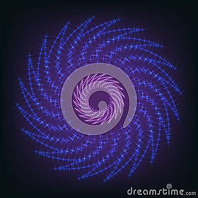 Big data visualization. Fractal element with lines and dots array. Data array visual concept. Digital sound waves. Media processin Cartoon Illustration