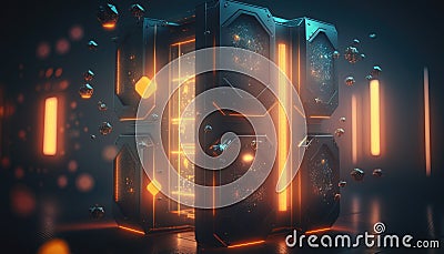 Big data visualization. Futuristic infographic. Information aesthetic design. Visual data complexity. Threads graphic Stock Photo