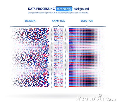 Big data visualization. Information analytics concept. Abstract Vector Illustration