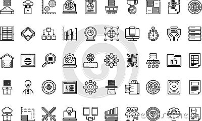 Big data and web analytics icons High-Quality Vector Icons Collection with Editable Stroke. Ideal for Professional and Vector Illustration