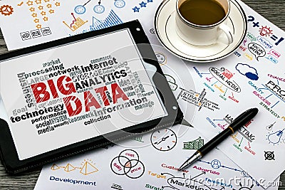 Big data word cloud Stock Photo