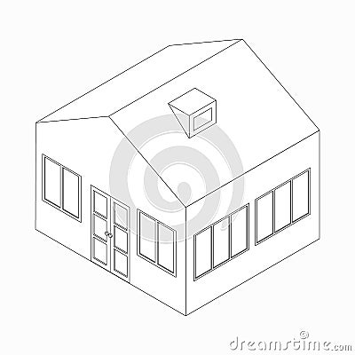 Big detached house icon, isometric 3d style Vector Illustration