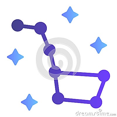 Big Dipper flat icon. Constellation Ursa Major color icons in trendy flat style. Stars gradient style design, designed Vector Illustration