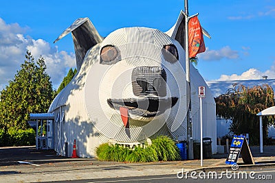 The `Big Dog` information center in Tirau, New Zealand Editorial Stock Photo
