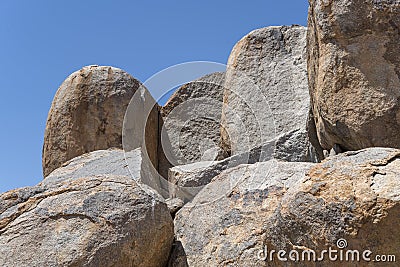 big Dolerite boulders in desert, near Hobas, Namibia Stock Photo
