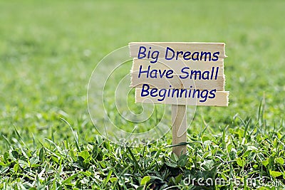 Big dreams have small beginnings Stock Photo