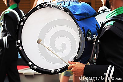 Big drum of marching band in parade Stock Photo