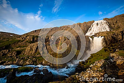 Big Dynjandi waterfall in Iceland Stock Photo