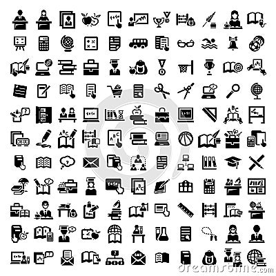 Big education icons set Vector Illustration