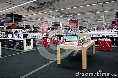 Big electronic retail store Stock Photo