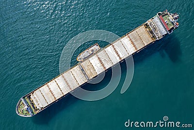 Big empty ship at sea. Stock Photo