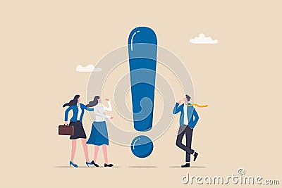 Big exclamation mark for important information, answer or resolve problem, solution or risk warning, attention or punctuation Vector Illustration