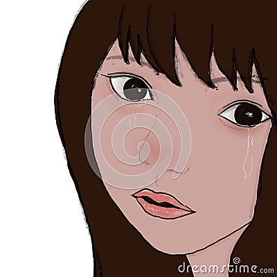 Beautiful girl shedding tears Stock Photo