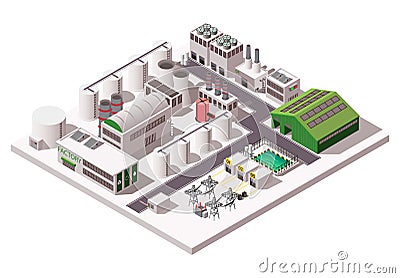 Factory Isometric Composition Vector Illustration