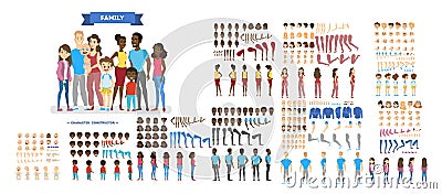 Big family character set for the animation Vector Illustration