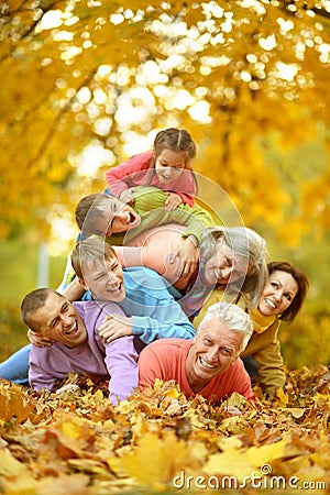 Big family having fun Stock Photo