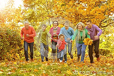 Big family having fun Stock Photo