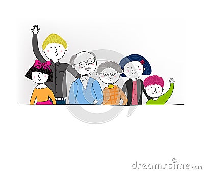 a big family Vector Illustration