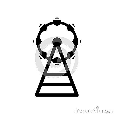 Big Ferris Wheel icon vector isolated on white background, Big Ferris Wheel sign , construction symbols Vector Illustration