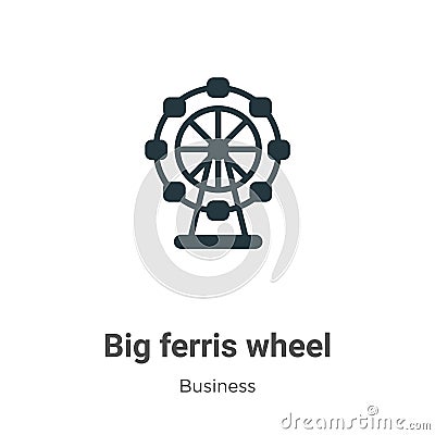 Big ferris wheel vector icon on white background. Flat vector big ferris wheel icon symbol sign from modern business collection Vector Illustration