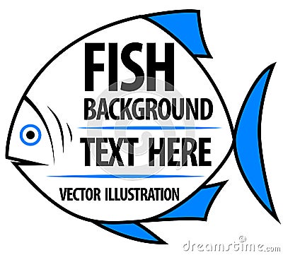 Big fish background for text. Vector Illustration