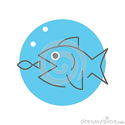 Big fish eating little fish Vector Illustration