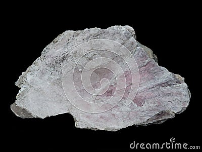 Big flake of pink lepidolite mica - lithium ore mineral Stock Photo