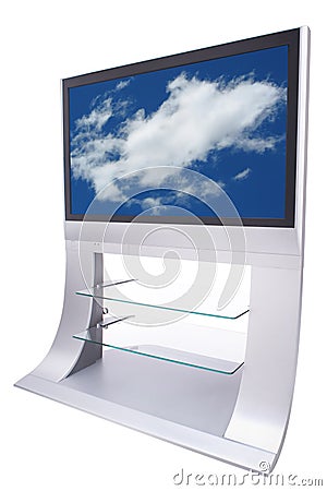 Big Flatscreen Television Stock Photo