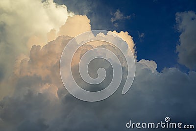 Big, fluffy, billowy cumulus clouds Stock Photo