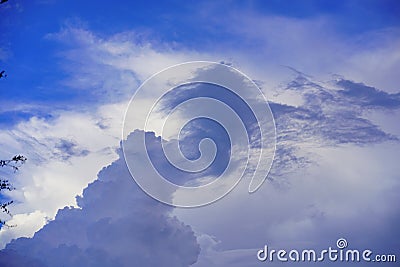 Big, fluffy, billowy cumulus clouds Stock Photo