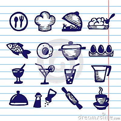 food icons set Vector Illustration