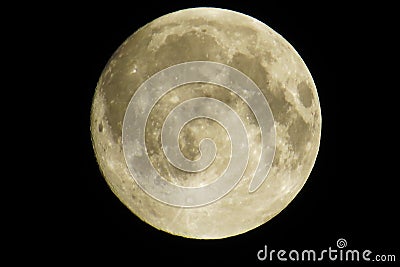 Big full moon with a lot of craters Stock Photo