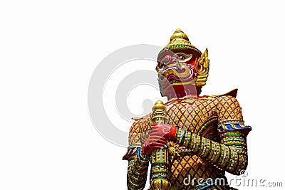 The Big Giant guardian statue on white background in Th Stock Photo
