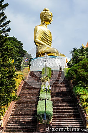 Big Golden Buddha Statue, Phra Buddha Kitti Sirichai Editorial Stock Photo