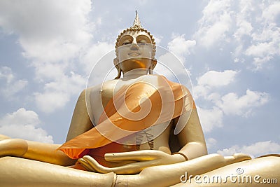 Big golden Buddha statue Stock Photo