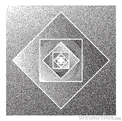 Big Golden ratio stippled square - visualization of Fibonacci Sequence Vector Illustration