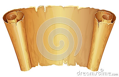 Big golden scroll of parchment Vector Illustration