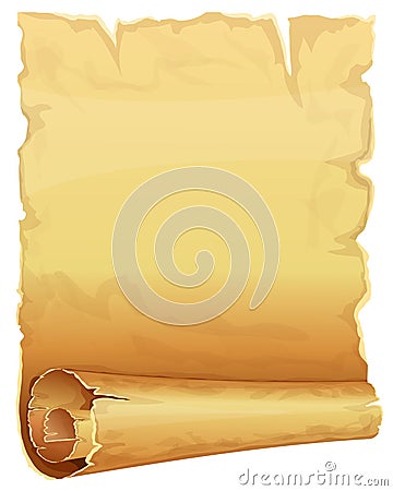 Big golden scroll of parchment Vector Illustration