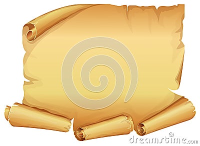 Big golden scroll of parchment Vector Illustration