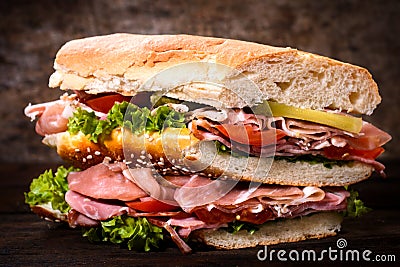 Big gourmet sandwich Stock Photo
