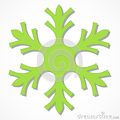 Big green snowflake Vector Illustration
