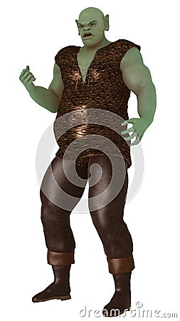 Big green surly ogre Stock Photo