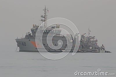 Big Grey boat Editorial Stock Photo