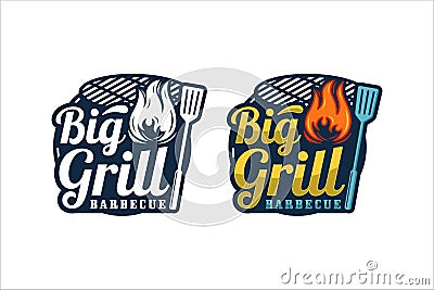 Big Grill Barbecue premium design logo Vector Illustration