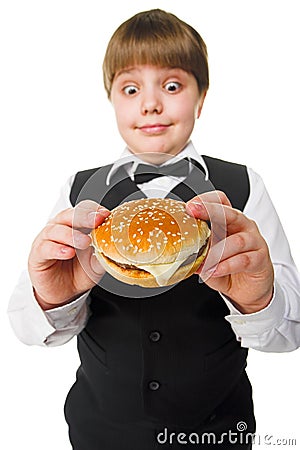 Big hamburger Stock Photo
