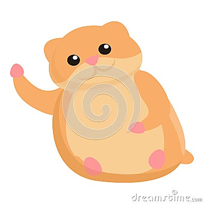 Big hamster icon, cartoon style Vector Illustration