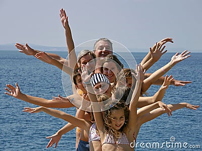 Big happy family Stock Photo