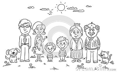 Big Happy Family Stock Vector - Image: 46078487